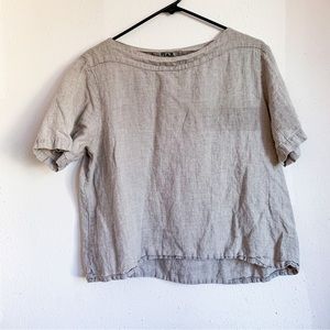 Flax / Oatmeal Linen Top / M